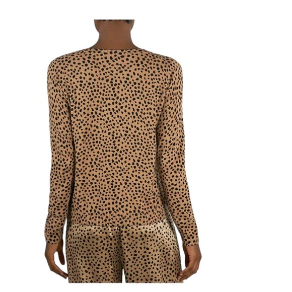 ATM Anthony Thomas Melilo Cotton & Cashmere Blend V-Neck Animal Print Sweater - Picture 8 of 13